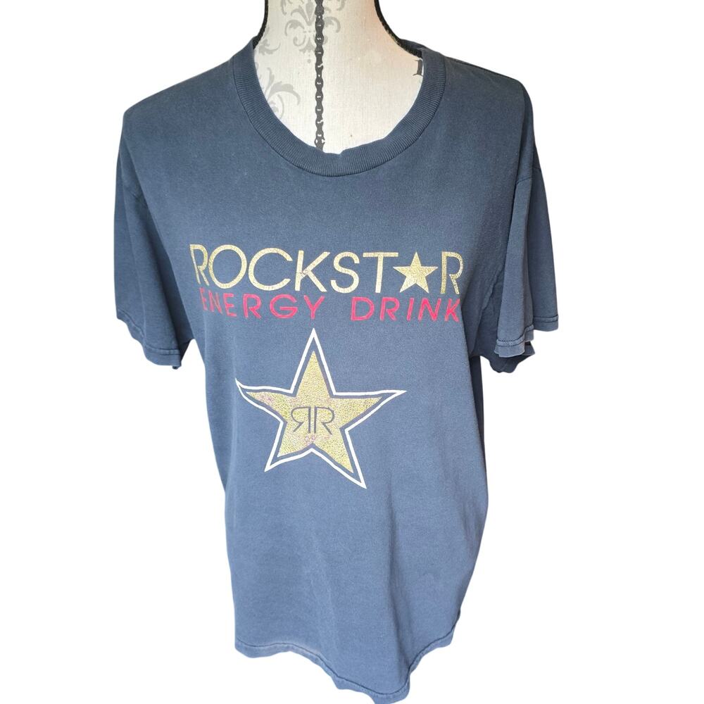 Y2k Grunge Rockstar Energy Drink Black T-Shirt Mens Size Large